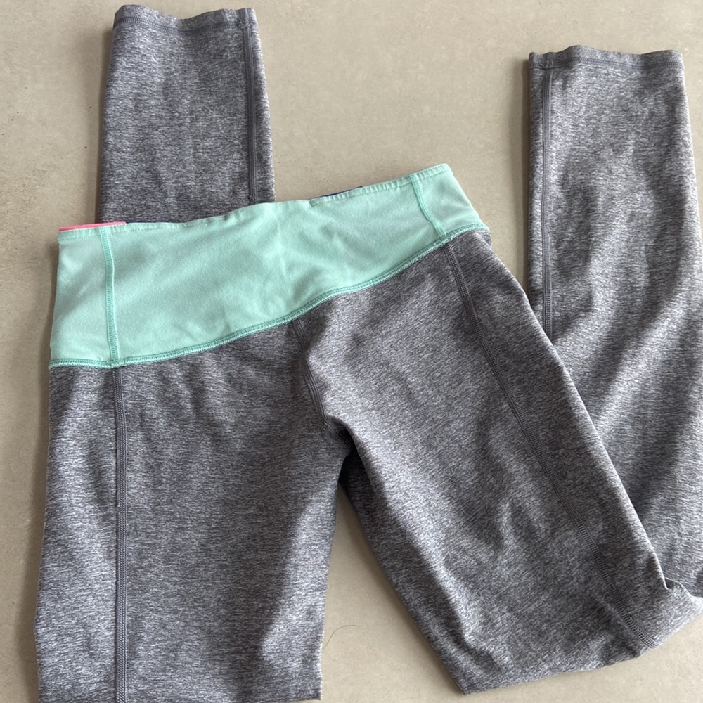 Ivivva Lululemon Heathered Slate Ambition Quilt Skinny Dedication Pants Size 14 - Picture 10 of 12
